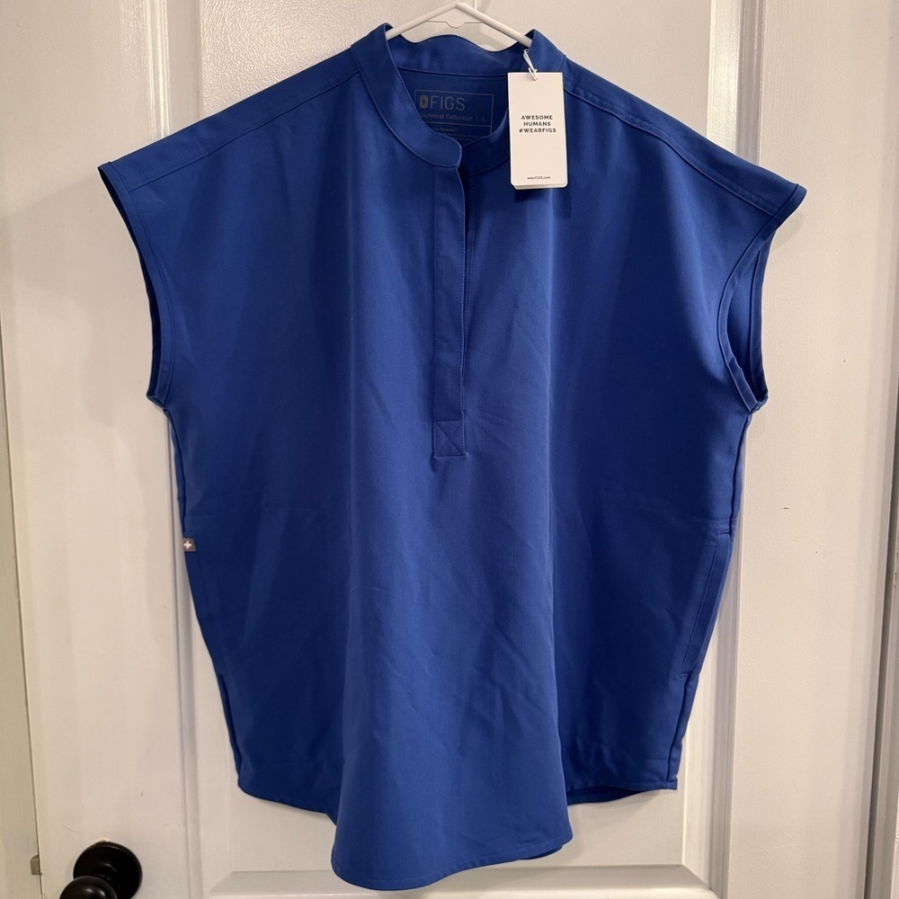 Figs Rafaela Oversized Scrub Top Denim Blue Limited Edition Large NEW WITH TAG